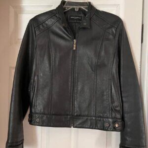 MONTANELLI BLACK MOTORCYCLE LEATHER JACKET